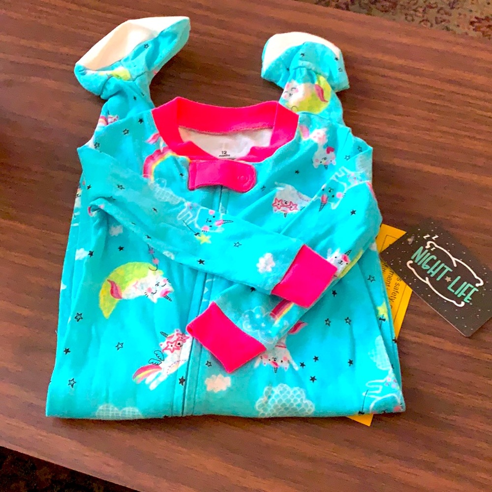 Brand new with tags: Cat unicorn rainbow footie